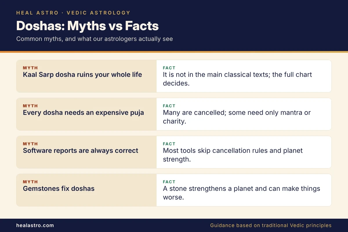 myths and facts about doshas in a kundli